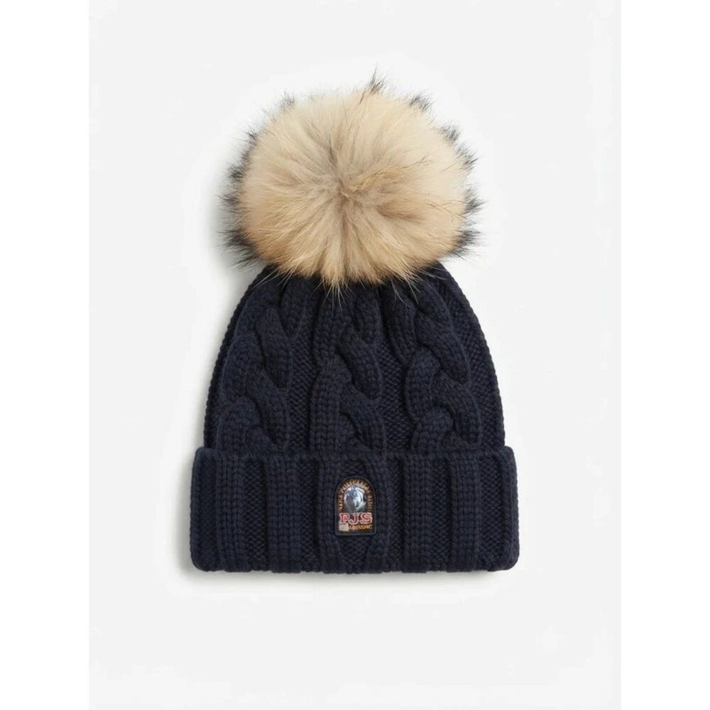 Parajumpers P.J.S. Navy Cable Knit Pom Pom Beani